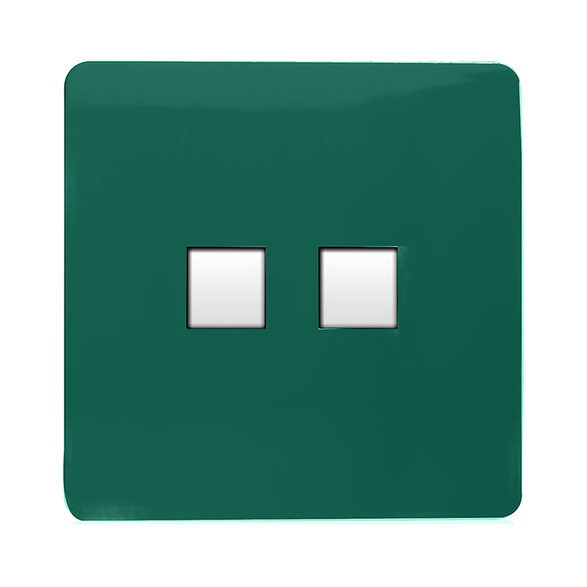 ART-2PCDG  Twin PC Ethernet Cat 5/6 Data Outlet Dark Green